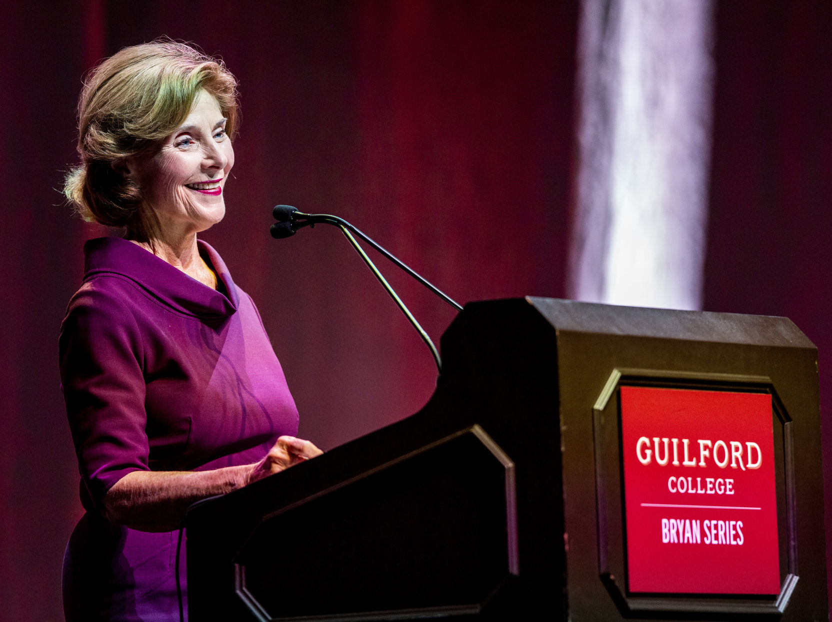 Laura Bush speaks at Guilford College Bryan Series